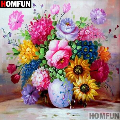 Homfun Full Square/Round Drill 5D DIY Diamond Painting "Flower landscape" 3D Embroidery Cross Stitch Home Decor Gift A12036