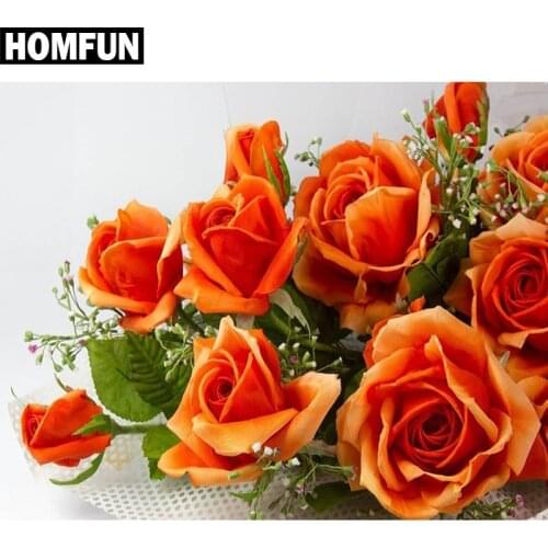 HOMFUN Full Square/Round Drill 5D DIY Diamond Painting "Rose flower" Embroidery Cross Stitch 5D Home Decor Gift