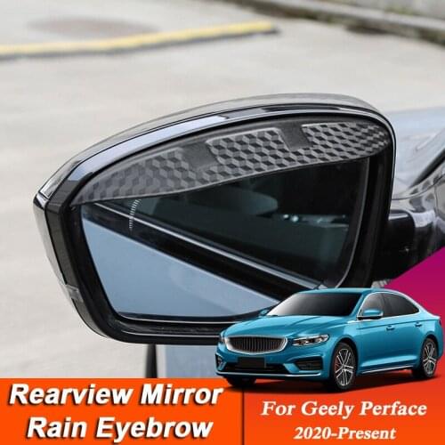 Car-styling For Geely Perface 2020-Present Carbon Fiber Rearview Mirror Eyebrow Rain Shield Anti-rain Cover External Accessory