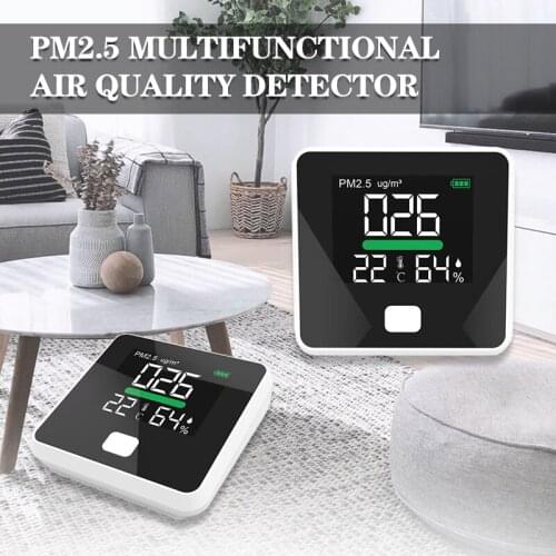 Digital PM2.5 Air Quality Monitor Digital Gas Detector Real Time Air Temperature Humidity Analyzer Sensor PM 2.5 Analyzers Meter