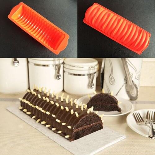 DIY Cylinder Caterpillars Bundt Cake Mousse Bread Loaf Silicone Mold Baking Pan Cake Pasty Tools Silicone Cake Pan Mold