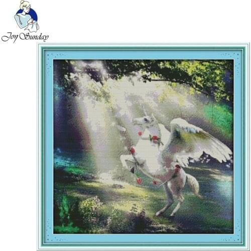 Joy Sunday The keeper of the Forest Seascape 11CT 14CT Cross Stitch Set Animal Cross-stitch Kits Embroidery Needlework