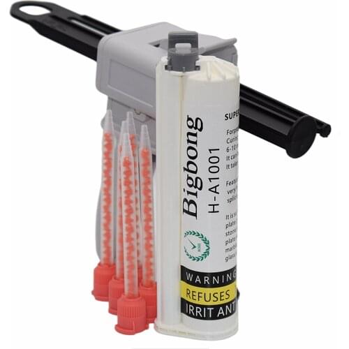 75ml Black 10:1 AB Glue Adhesives with 5pc 10:1 Static Mixing Nozzles and 75ml 10:1 AB Glue Gun Dispenser Manual Caulking Gun