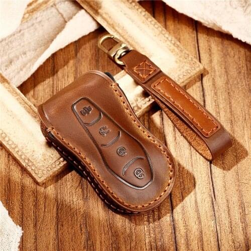 Leather Car Remote Key Cover Case for Geely Emgrand GS X6 SUV EC7 Car Smart Key Accessories Keychain Shell Fob