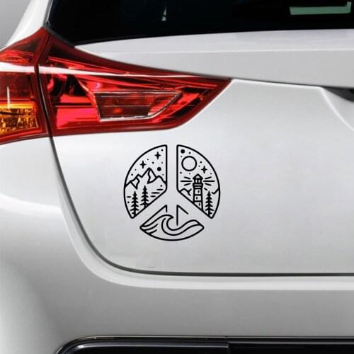 Creativity Design Adventure World Peace Car Stickers Funny Window Vinyl Decals Self Adhesive Emblem Car Stickers 12*12CM