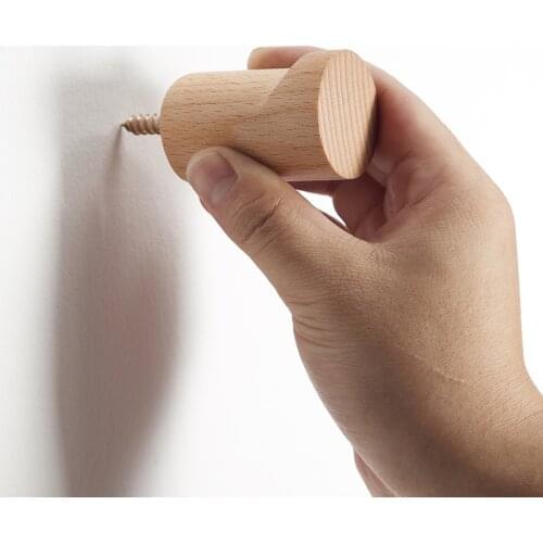 Wall-mounted Coat Hook 100% Beech Wood Punch-free Modern Hat Hanger For Hat Racks Display Baseball Caps Wall Hook Coat Hook