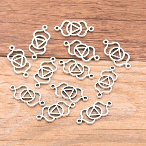 20PCS 9X21mm New Hollow Triangle Connector Yoga Charms Pendant Jewelry Metal Alloy DIY Necklace Bracelet Earrings Marking