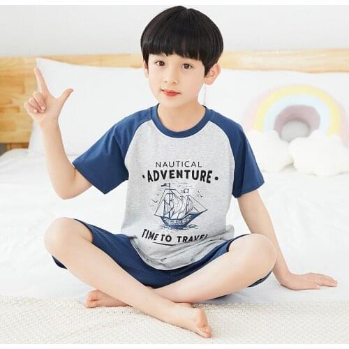 New Baby Short Sleeve Cotton Boys Cartoon Pajamas Teenager Girls Clothes Kids Pyjamas Unicorn Pajamas for Teens Girls 4-16Years