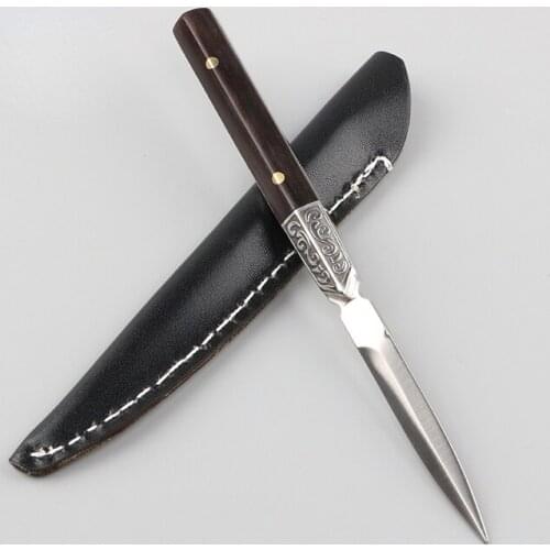 Stainless Steel Tea Knife Wood Chinese Puer Luxury Green Flower Oolong Tea Knife Ceremony Vintage Cadeau Household Products DG50