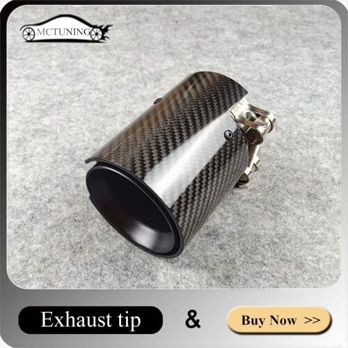 One Piece: Car Exhaust Pipe Carbon fiber M Performance Muffler Exhaust Tips Matte black Stainless Steel Muffler Tail End Pipe
