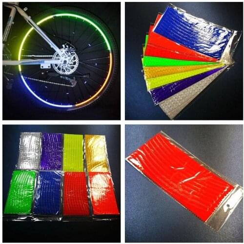 1 Pcs 21cm X 8cm Bicycle Reflector Fluorescent Bike Bicycle Sticker Cycling Wheel Rim Reflective Stickers Reflective Tape