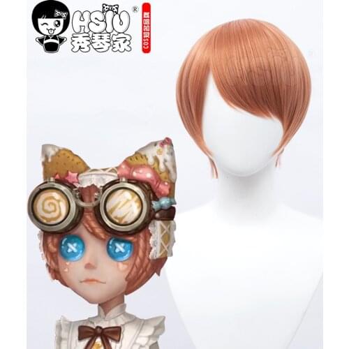 HSIU Game Identity V cosplay Mechanic Tracy Reznik Candy Girls Cosplay Wig Milk coffee color short hair