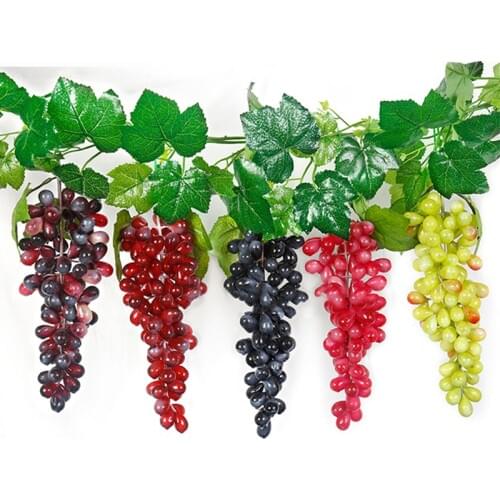 Hanging Artificial Grapes DIY Artificial Fruits Plastic Fake Fruit for Home Garden Decoration Christmas Wedding Party Supplies