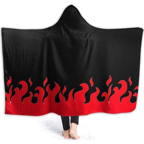 Portable warm flannel Namikaze Minato Hooded Blanket Anime Cartoon blankets for Sofa Sherpa Fleece Bedspread Wrap