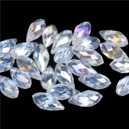 5x7mm/6x12mm Clear White AB Color Briolette Pendants Waterdrop Crystal Glass Jewelry Loose Teardrop Beads DIY