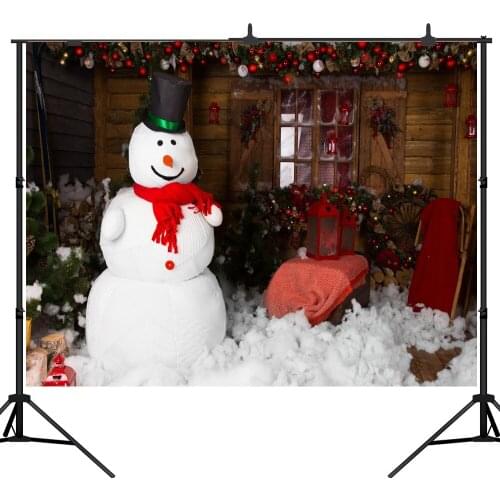 Lyavshi Christmas background snowman Wooden window blanket interior fruit photography backdrops photocall photo background