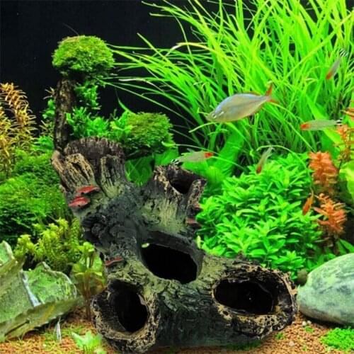 Resin Sink Wood Fish Tank Landscaping Decorative Ornaments Dodging Hole Aquarium Simulation Dead Wood Decorative Tree Head