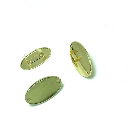 Alloy Oval Metal Labels Dress Tags Custom Logo Blank Trademark Clothing Luggage Hardware Polished Electroplating Rack