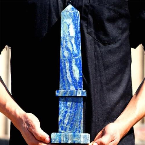 30CM Super Big Natural blue lapis lazuli stones and minerals carved reiki crystal point wand special gifts