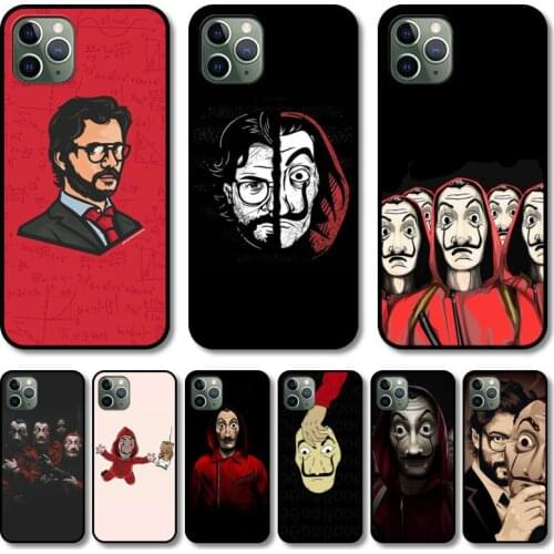TV money heist Phone Case cover For iphone 12 pro max 11 8 7 6 s XR PLUS X XS SE 2020 mini black cell shell