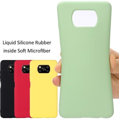 Liquid Silicone Case For Poco X3 NFC Soft Gel Rubber Protector Matte Cover For Xiaomi Litte X3 NFC