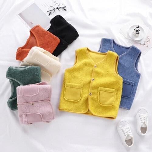 Winter Kids Wear Brand 2021 New Baby Wool Vest Cute Small Girl Autumn Waistcoat Toddler Boy Vest Trendy Leisure Sweater Vest