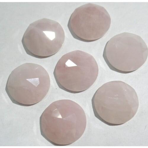 12Pcs 16mm natural Stone crystal circular Cabochon cut faceted No Hole bead for Making Jewelry DIY Ring Necklace accessories