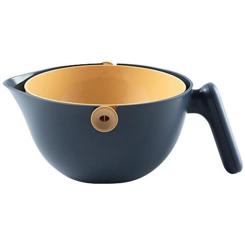 2-In-1 Draining Basket Double-Layer Fruit and Vegetable Rotating Draining Basket Vegetable Washing Basket