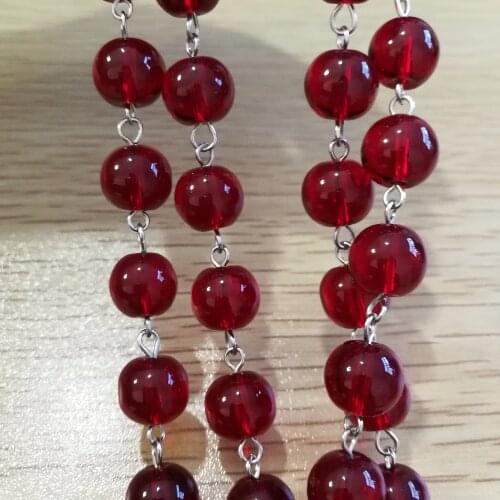 20m/lot crystal 10mm dark red ball beads crystal bead curtain strand for home decoration supplies free shipping