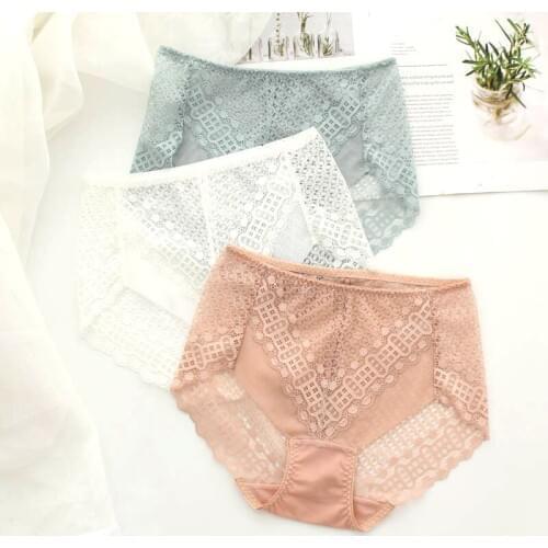 3pcs/lot quality large size cotton bottom hollow female triangle seamless underwear breathable quality underwear black S-XXXL