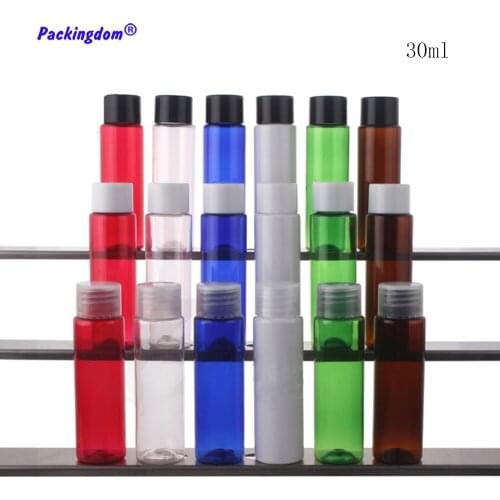 30pcs Empty Plastic Bottle with Inner Plug Travel Container Bottles Coke Cap Color Tube Lotion Shampoo Small Sample Packing 30ml