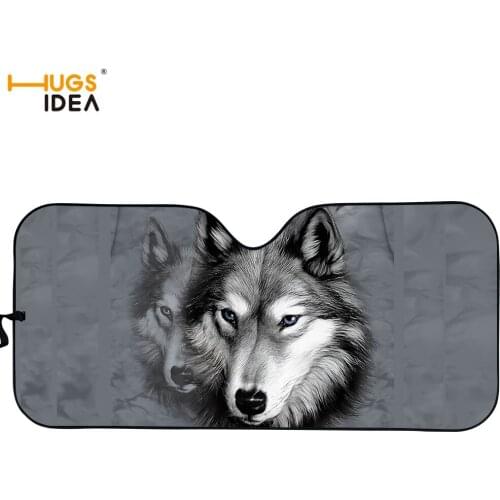3D Wild Wolf Printing Car Sun Shade SUV Windshield Heat/UV Blocker Automotive Sunshade Galaxy Dog Keep Truck Cool Visor Cover