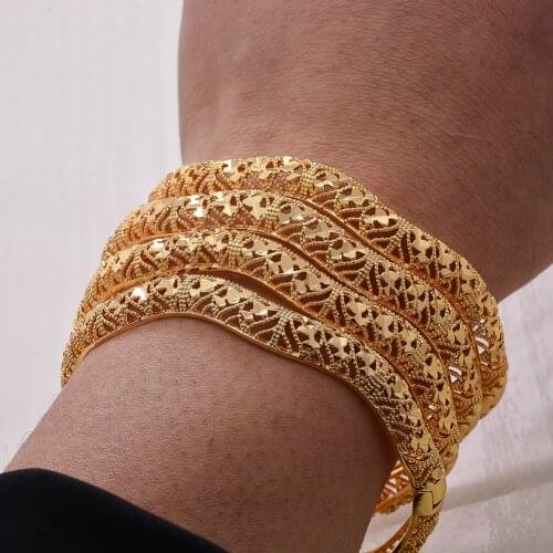 4Pieces Bracelet for Women Dubai Bangles Ethiopian Bangles African Jewelry Arab Middle East