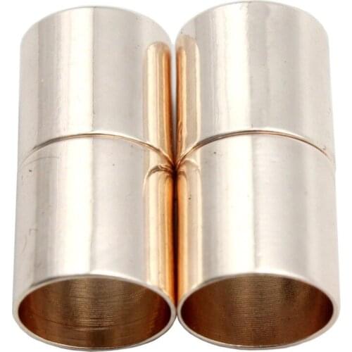 Aaazee 3 Sets 10mm Hole Rose Gold Magnetic Clasp and Closure for Bracelet Jewelry Making End Fastener