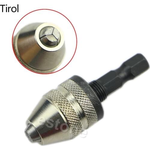 Tirol 1/4" Keyless Drill Bit Chuck Hex Shank Adapter Converter 0.3mm-3mm Quick Change -B119