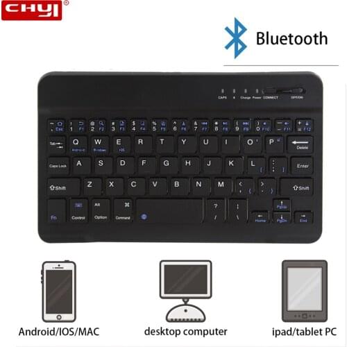 CHYI Wireless Bluetooth Keyboard Ultra Thin Slim Mini Portable Rechargeable Gaming For Smartphone Android IOS Ipad