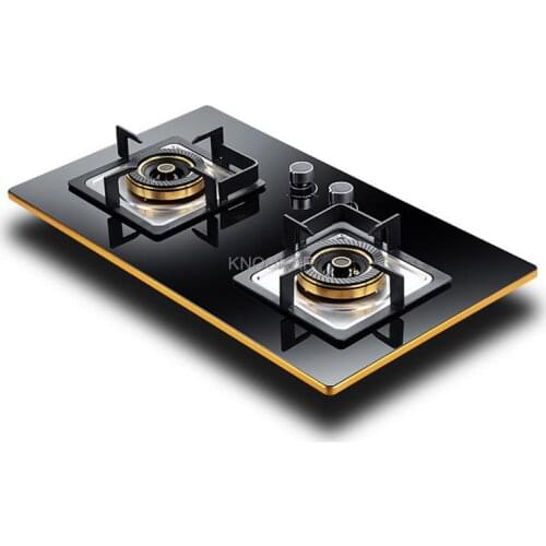 Household Gas Cooktops Stove Energy-saving Gas Stove Double-burner Gas Furnace Tempered Glass Gas Stove Cooker