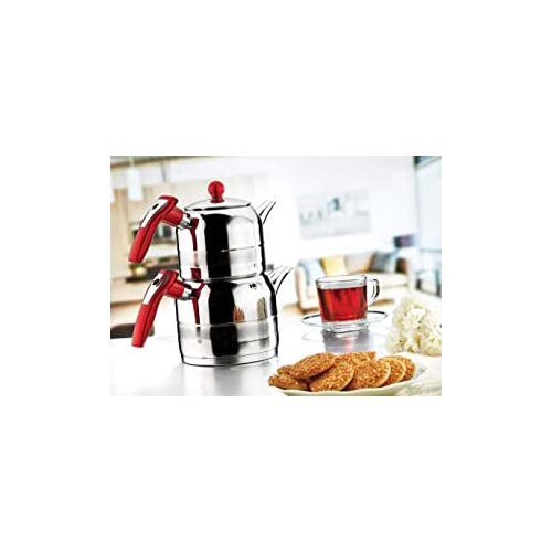 Kahramanlar Rain Mega Size Teapot 1.8 + 2.8 lt Our Products are 18/10 Steel