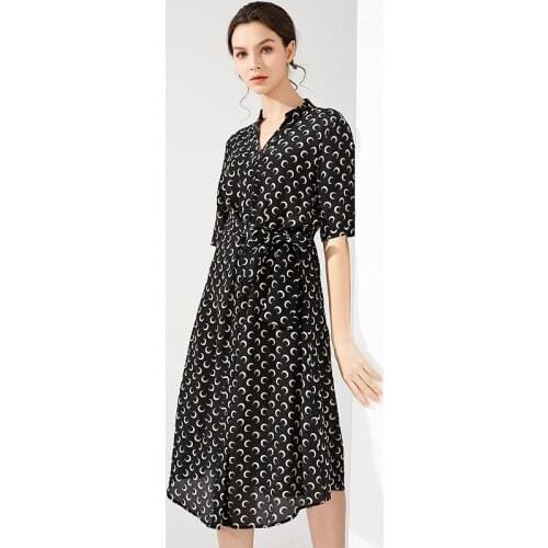 Black print white dot Floral Silk Dresses Women Fashion 2021 Summer Long Casual Sexy Office Work Daily Dress Plus Size Slim