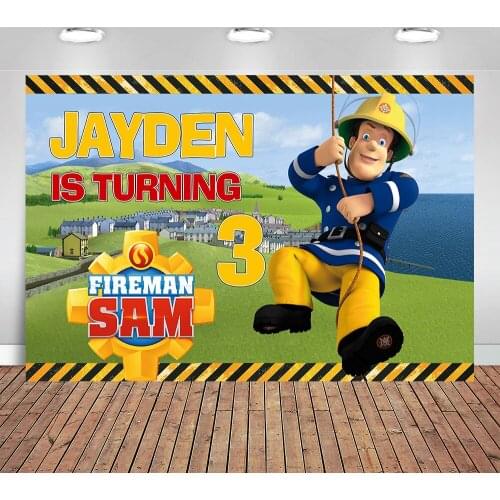 Firetruck Theme Birthday Party Photo Backdrop Fireman Firefighter Background Baby Shower Prince Photo Banner for Studio Props