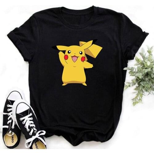 Pikachu Cartoon Printed Short-sleeved T Shirt Summer Ulzzang Female Clothes New Kawaii Streetwear Women Harajuku Casual T-Shirts