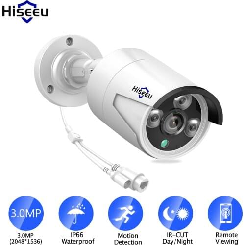 Hiseeu 3.6mm Wide IP Camera 1080P Email Alert ONVIF P2P Motion Detection POE Remote Access Video Surveillance CCTV Outdoor