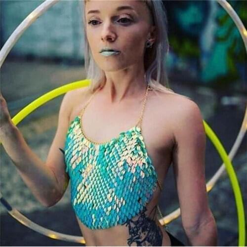 Sexy Halter Handmade Sequins Rhinestones Crop Top Sparkly Women Backless Summer Beach Chic Party Bralette Cropped Tank Top