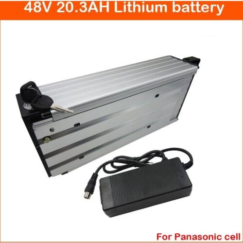 1000W 48V 20AH Rear rack battery 48 V 20.3AH Lithium ion battery for electric bike AKKU NCR18650PF cell 2A charger