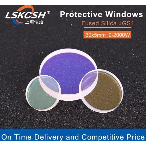 LSKCSH fiber laser Protection Lens Mirrors /protective windows 30*5mm 2000W Fused silica For KC13 NC30 LightCutter Laser