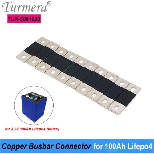 Turmera Copper BusBars Connector 300A for 3.2V 100Ah Lifepo4 Battery for 12V Solar Energy System Uninterrupted Power Supply Use