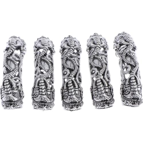 5pcs Metal Dreadlocks Hair Beads DIY Braiding Clips Tubes Jewelry Decoration