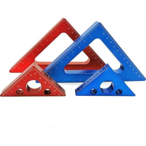 Inch Metric Aluminum Alloy Square Ruler Woodworking Right Angle Triangle Ruler Height Gauge Measuring Tool