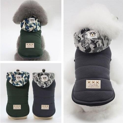 Fashion Camouflage Pet Dog Hoodie Jacket Winter Cotton Dog Clothes for Small Dogs Chihuahua Pug Coats Puppy Cat Clothing Outfits