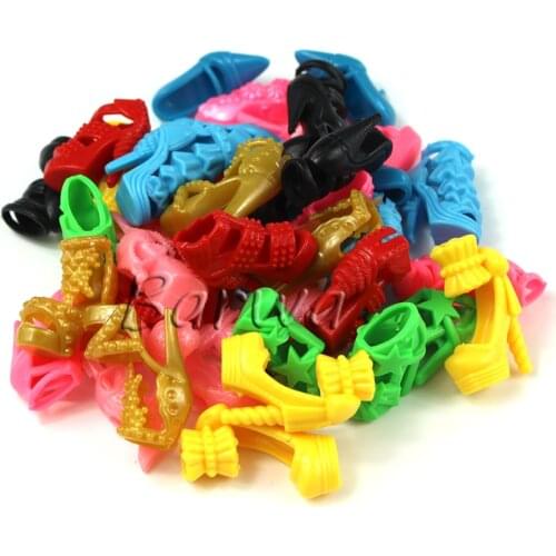 Fashion Handmade 10 Items/Lots Doll Accessories Dolls Shoes Kids Toys For Barbie Dressing Game DIY Birthday Present For Girl